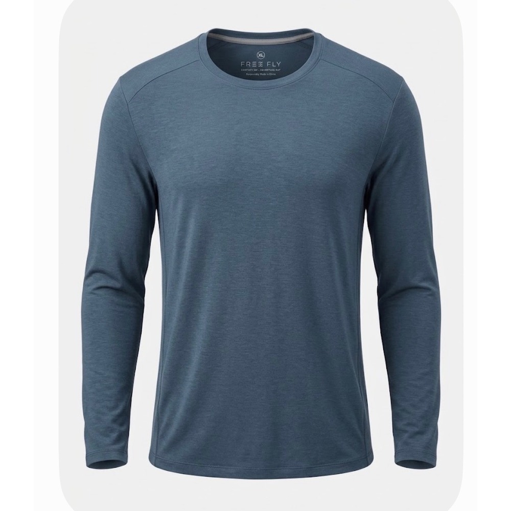 Free Fly Bamboo Long Sleeve Shirt Men XL Blue Gorpcore Quiet Luxury Hike